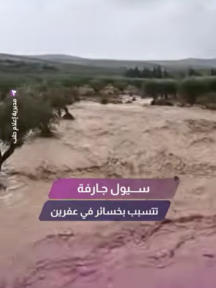 سيول جارفة في عفرين