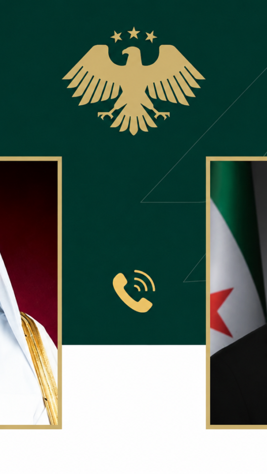 الرئيس الشرع وأمير قطر يبحثان هاتفياً تعزيز العلاقات الثنائية والتطورات الإقليمية