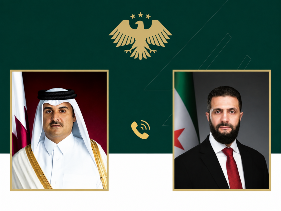 الرئيس الشرع وأمير قطر يبحثان هاتفياً تعزيز العلاقات الثنائية والتطورات الإقليمية