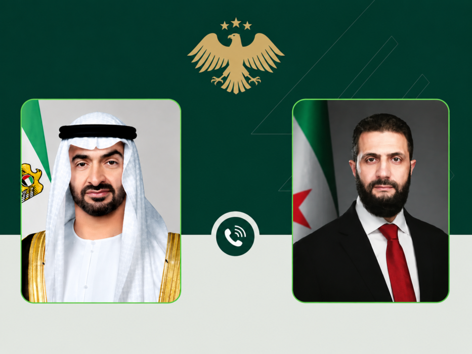 الرئيس الشرع يبحث هاتفياً مع رئيس دولة الإمارات تعزيز العلاقات والتعاون بين البلدين